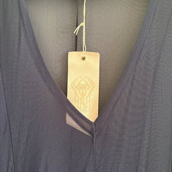 We Are HAH Mama C Maxi Sheer Boho Slip Dress Navy Blue Sz Small Oversized NWT - Picture 7 of 10